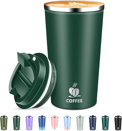 Insulated Travel Coffee Mug Reusable Coffee Tumbler Cup by QEMAUUAHealthyLife