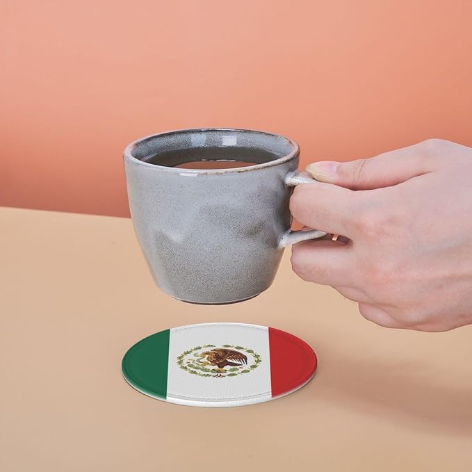 6 Pack Mexico Flag Leather Coaster - Image 7