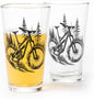 Black Lantern Double Exposure Mountain Bike Pint Glasses – Set of 2 16oz Beer Glasses for MTB Riders & Outdoor Adventure Lovers