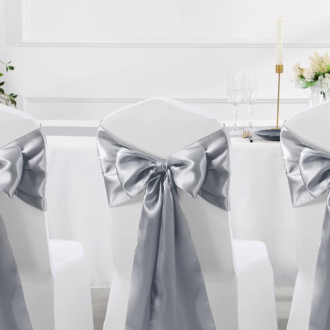 Manyshofu Silver Satin Table Runner 12x108 - Image 6