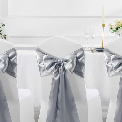 Manyshofu Silver Satin Table Runner 12x108 - Image 6