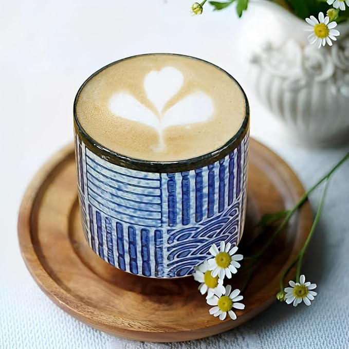Japanese Tea Cups 6.42oz Ceramic Coffee Mug No Handle Set of 4 | Classic - Image 7