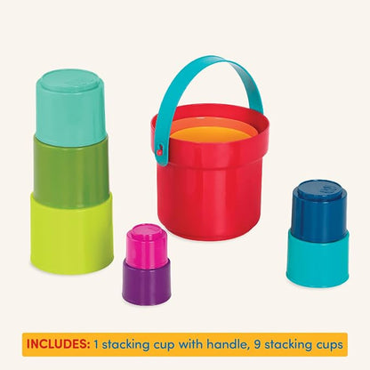 Battat Stacking Cups, Stack Up Cups Nesting Toy Set, 10 Pieces, Toddler | 9 - Image 5