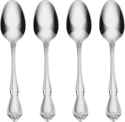 Oneida Silverware Set, True Rose Everyday Flatware Teaspoons Set, Service by Oneida