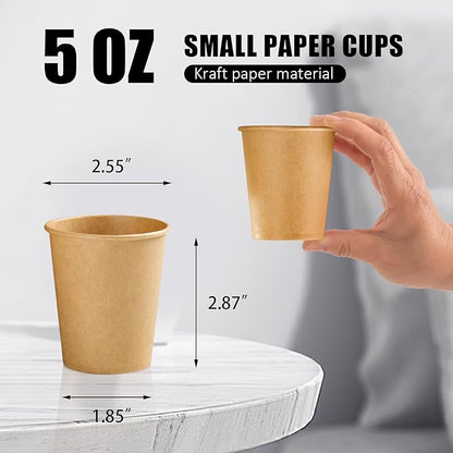 Clawsoff 100 Pack 5 oz Smal Paper Cups Disposable Kraft Bathroom Cups | - Image 2