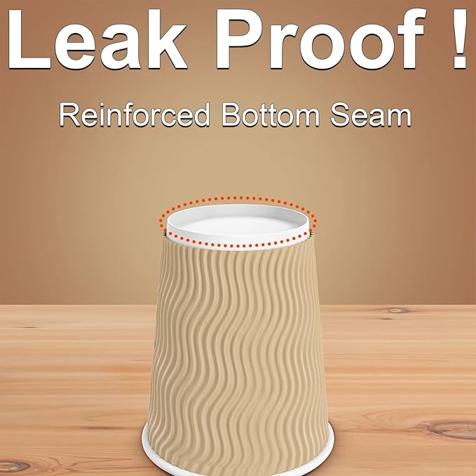 Hot Paper Cups_12 oz Disposable Insulated Corrugated Sleeve Ripple Wall Paper - Image 4