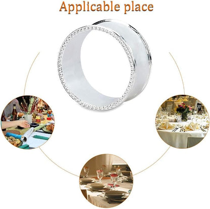 12 Pcs Stainless Steel Bead Side Napkin Rings - Image 6