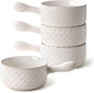 DOWAN French Onion Soup Bowls, 18 Oz Soup Bowls with Handles, Oven Safe Stackable Ceramic Soup Crocks for Chili, Beef Stew, Microwave & Dishwasher Safe Set of 4