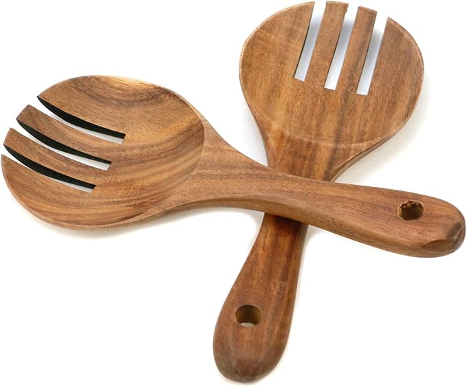MY MIRONEY 2PCS Acacia Salad Forks | Wooden Salad Server 7.48" Wood Claws - Image 3