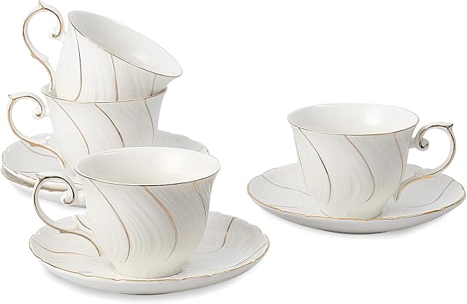 Agyiuns tea cups and saucers ceramic coffee mug 6oz by Agyiuns