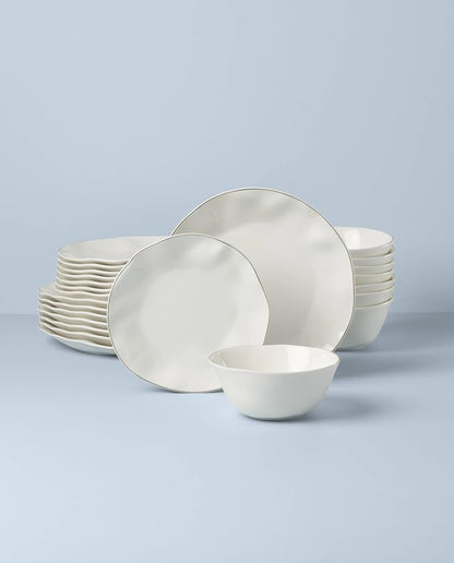 Lenox Blue Bay White Porcelain 24-Piece Dinnerware Set - Image 2