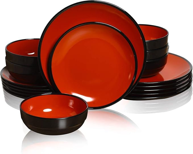 TP 18-Piece Melamine Dinnerware Sets, Service by TastePrime