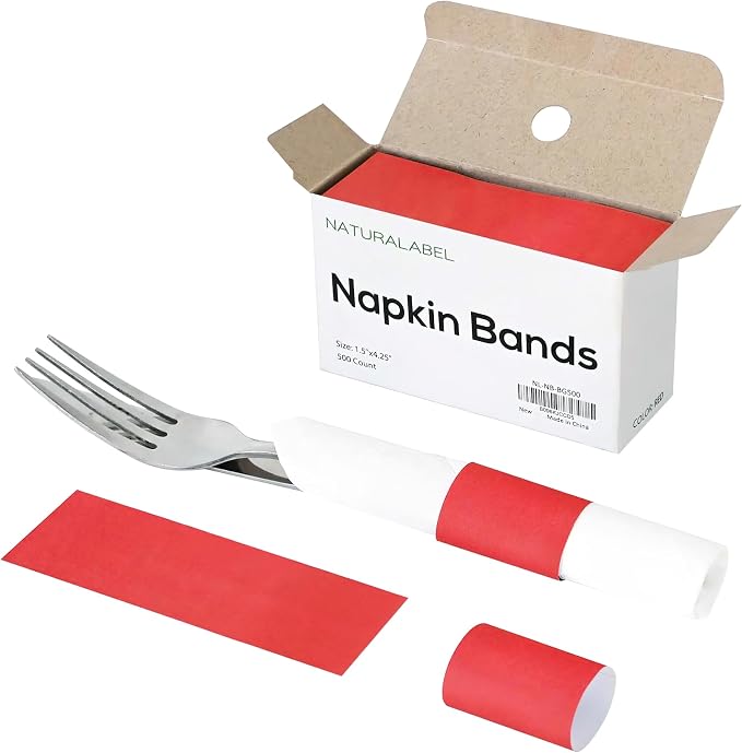 Self-Adhesive Napkin Bands, elegant table setting, by NATURALABEL