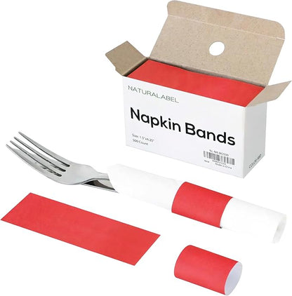 Self-Adhesive Napkin Bands, elegant table setting, by NATURALABEL