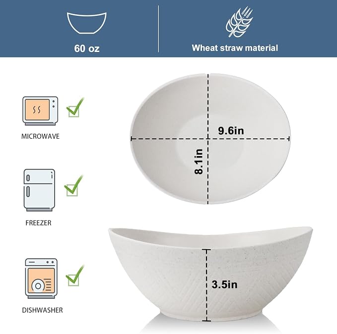 65oz Large Salad Bowls Ivory - Image 3