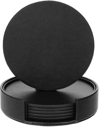6 Packs PU Leather Coasters for Drinks by Unknown
