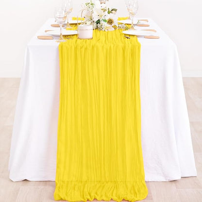 2 Pack Yellow Cheesecloth Table Runner 10ft Rustic Gauze Centerpiece | - Image 6