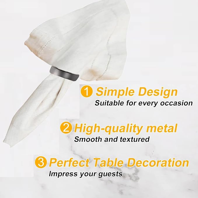Black Napkin Rings-10 Pcs Stainless Steel Napkin Rings | Metal Napkin Ring - Image 6