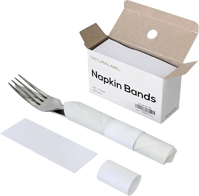 Self-Adhesive Napkin Bands, elegant table setting, by NATURALABEL