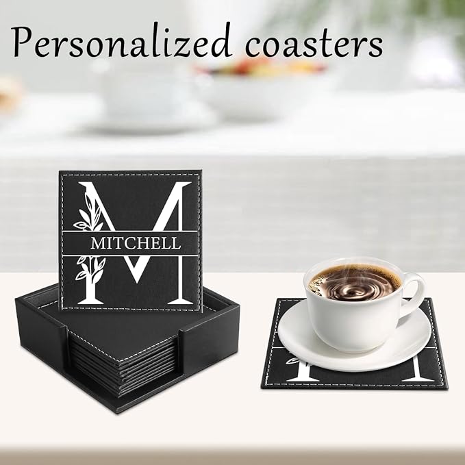 XINYIMAI Custom Leather Coasters Set of 6 - Image 4