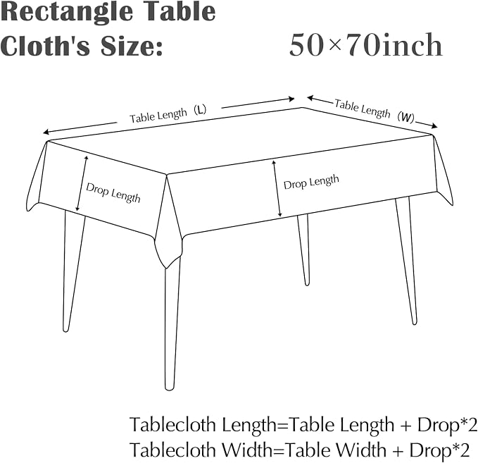 jinchan Blue Floral Linen Rectangle Table Cloth 50 x 70 Inch | Classic floral - Image 5