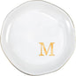 ProCase Ceramic Jewelry Tray, Initial Ring Dish Trinket Plate Engagement Gift, Small Personalized Monogram Ring Bowl for Wedding, White Decorative Jewelry Holder for Women Vanity -Letter M