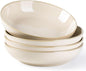 AmorArc 8.5'' Large Ceramic Pasta Bowls, 36oz Stoneware Pasta Serving Bowls Set of 4 for Kitchen, Wide Bowls for Pasta,Salad,OatmeaL,Microwave Safe, Reactive Glaze-Vanilla