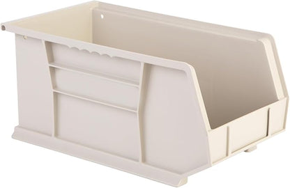 Hudson Exchange 15" x 8" x 7" Plastic Stackable Storage Bin and Hanging Container, Stone