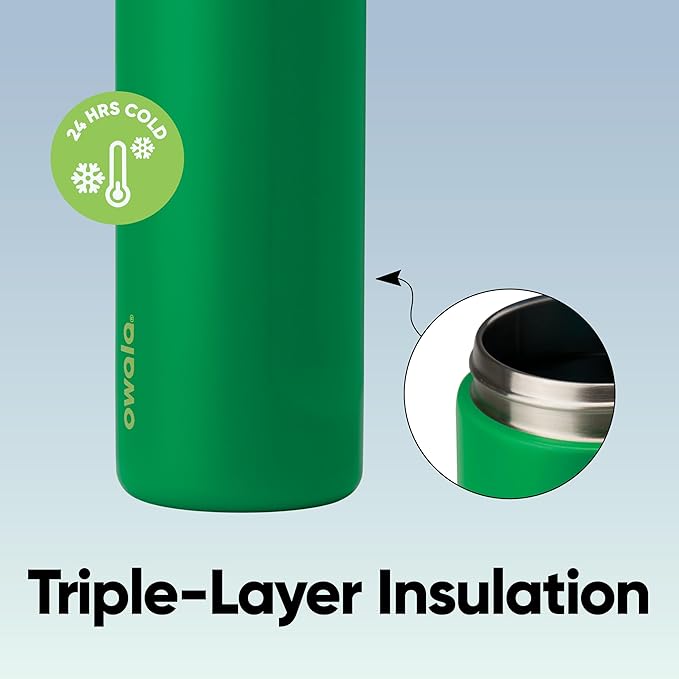 Owala FreeSip Stainless Steel Water Bottle 24 oz Putting Green - Image 4