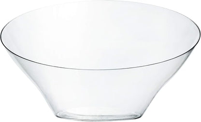 PLASTICPRO Disposable Angled Plastic Bowls Round Small Serving Bowl, Elegant for Party's, Snack, or Salad Bowl, Clear Pack of 8