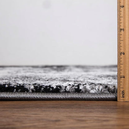 Keen Home Design Area Rugs - 8x10 Non-Shedding, Abstract Rugs for Kitchen, Living Room, Bedroom, Dining Room, Entryway - Size: 7'3" x 10'2", Abstract Black