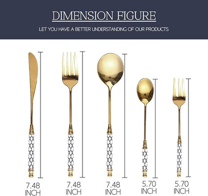 40-piece Silverware Set With Ceramic Handle, Premium Food Grade Stainless Steel Flatware Sets, Mirror Polished Cutlery Set, Dishwasher Safe (for 8 People)
