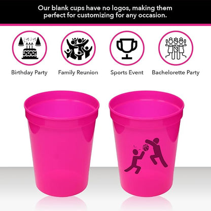 Rolling Sands 16 oz. Reusable Plastic Stadium Cups, 8 Pack, Made in USA - Image 3