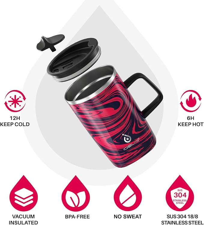 Ideus 16 oz Insulated Stainless Steel Coffee Mug - Image 2