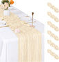 6 Pack Ivory Cheesecloth Table Runner, 17 x 108 inch, Semi Sheer Boho Cheese by ACSUIT