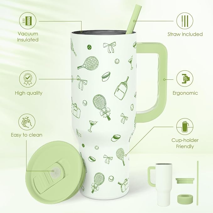 SANDJEST Tennis 40oz Tumbler - Image 2