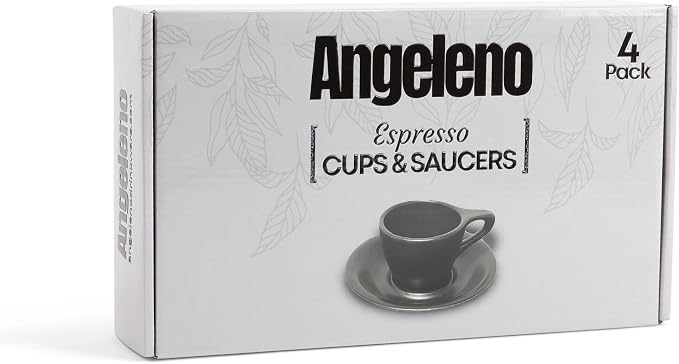 ANGELENO Coffee Espresso Cups Set of 4, 2.7oz Porcelain Ceramic Demitasse Cups - Image 6