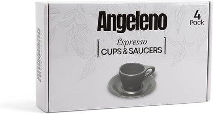 ANGELENO Coffee Espresso Cups Set of 4, 2.7oz Porcelain Ceramic Demitasse Cups - Image 6