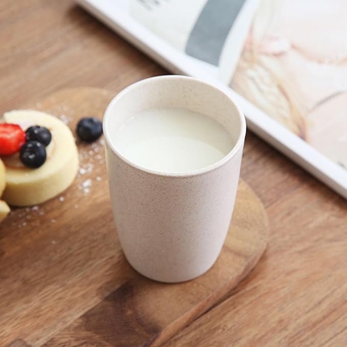 Wheat Straw Cups set of 4, Unbreakable Drinking Cup Reusable Cups | Dishwasher - Image 6