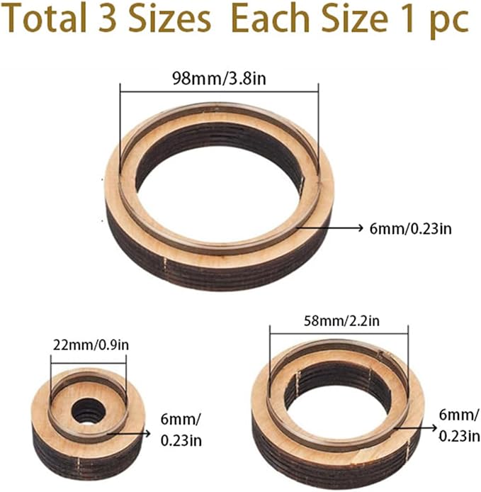 3-Piece Round Leather Cutting Die Set, Precision Cutting - Image 2