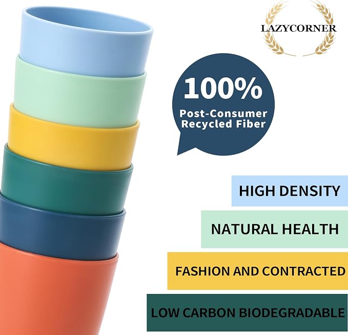 Lazycorner Wheat Straw Cup 12 Pcs Drinking Glasses Unbreakable Drinking Cup - Image 4