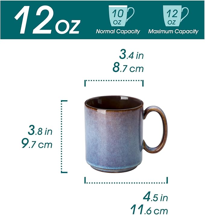 vancasso ONION Ceramic Coffee Mugs Set of 6, 12 Oz Coffee Cups - Image 2