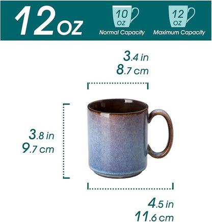 vancasso ONION Ceramic Coffee Mugs Set of 6, 12 Oz Coffee Cups - Image 2