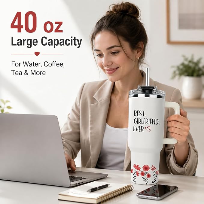Best Girlfriend Ever Tumbler Cup 40 oz, Gift Girlfriend, Birthday Gift | - Image 3