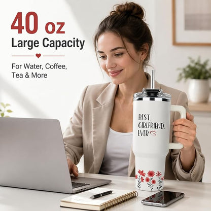 Best Girlfriend Ever Tumbler Cup 40 oz, Gift Girlfriend, Birthday Gift | - Image 3