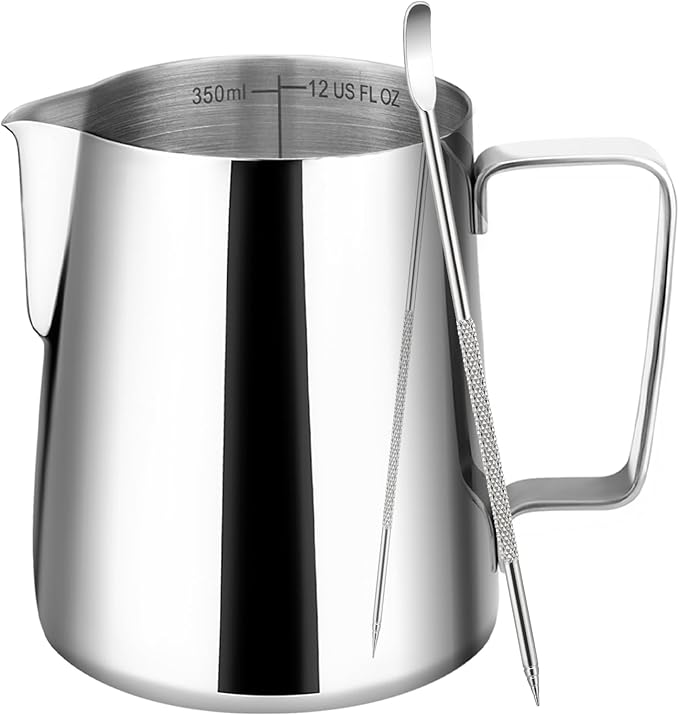 Amrules Milk Frothing Pitcher, 12oz Milk Frother Cup by Amrules