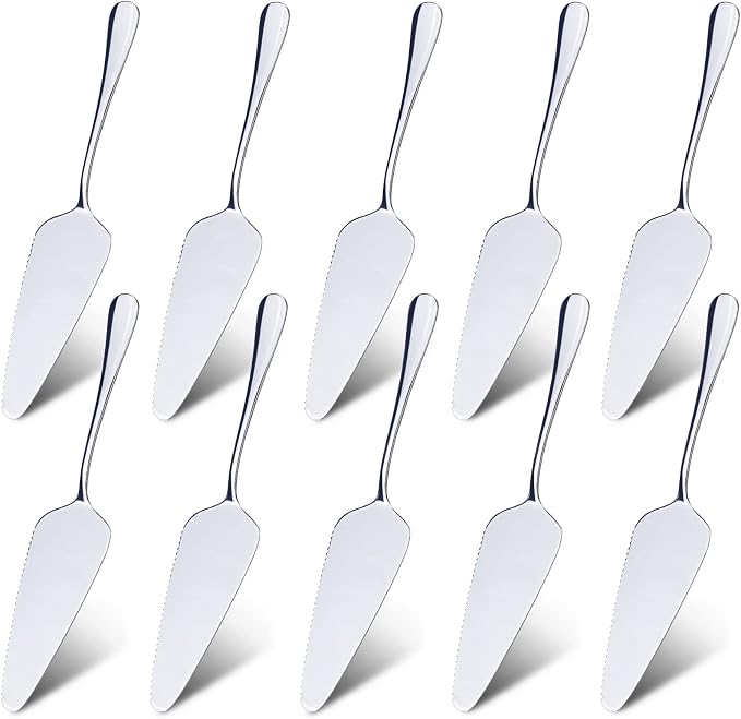RETON 10 Pcs Stainless Steel Pie/Cake/Pizza Server Holder, Mirror Finished and by RETON