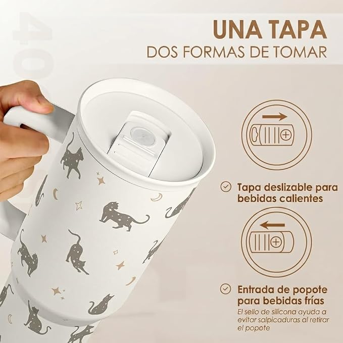 Gift for Cat Lovers Cat Mom – 40oz Stainless Steel Tumbler - Image 4