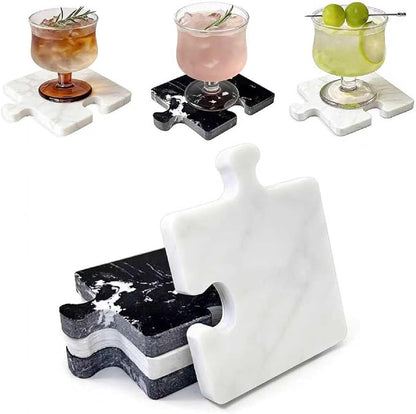Marble Coasters Set of 4, Marble Modern Insulated Coaster by Unknown