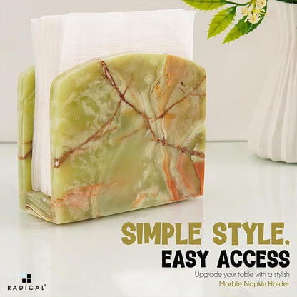 Radicaln Marble Napkin Holder 5.5" Inches Green Onyx Handmade Simple Modern - Image 3